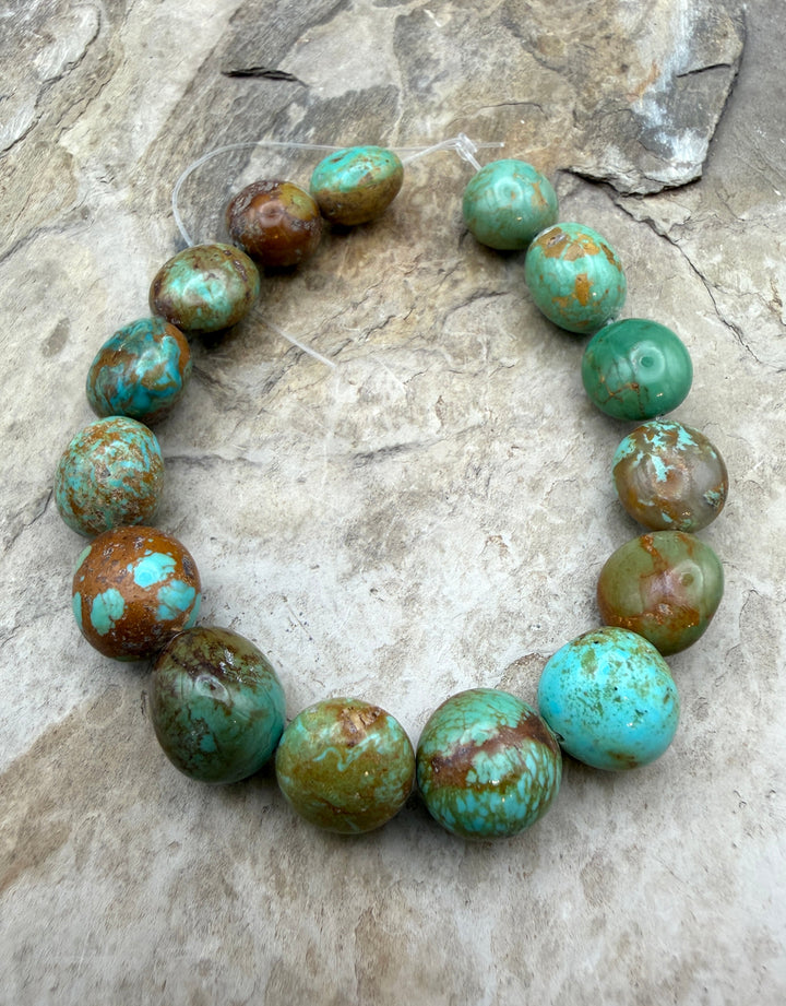 Green Kingman Turquoise (Arizona) Rounded Nugget Beads