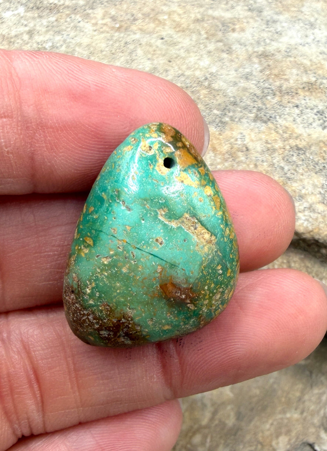 Green Royston Turquoise (Nevada) Focal Pendant Bead