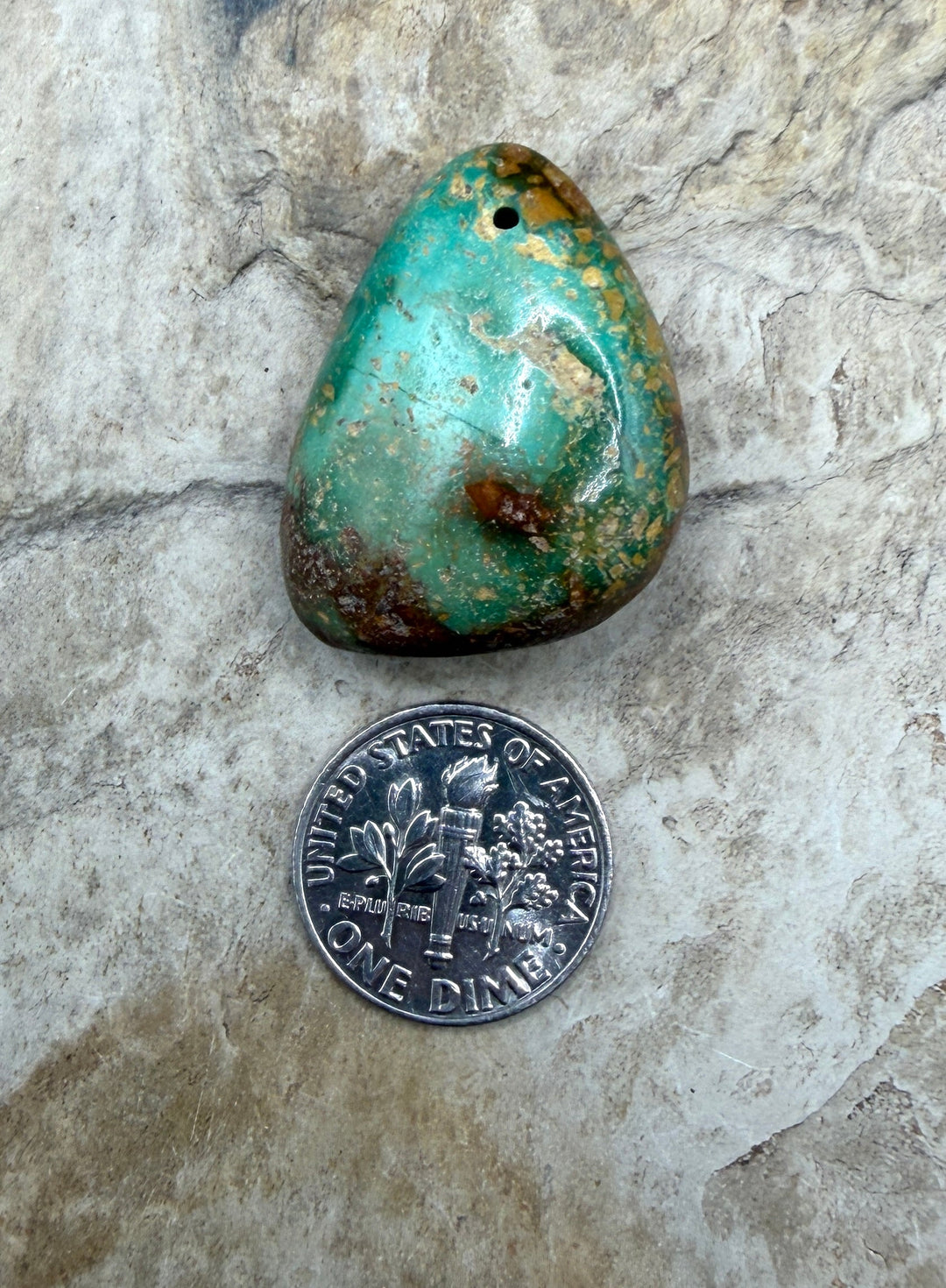 Green Royston Turquoise (Nevada) Focal Pendant Bead