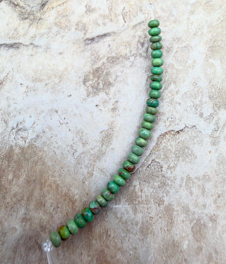 Green Royston Turquoise (Nevada) TINY 3mm Rondelle Beads/30