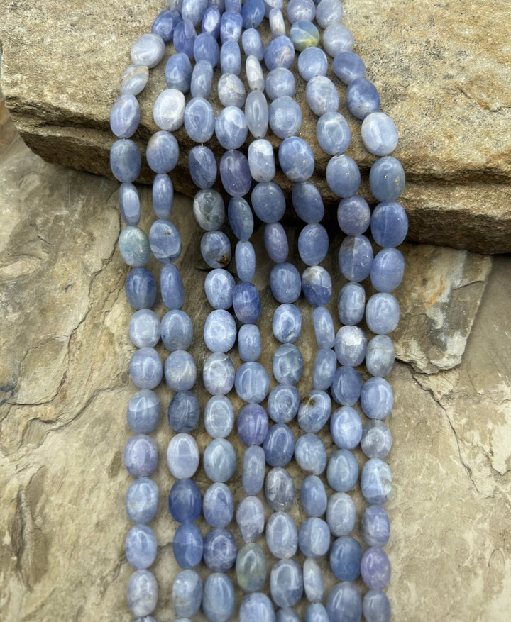 Hackmanite (Afghanistan) Handcut Graduated Oval Beads
