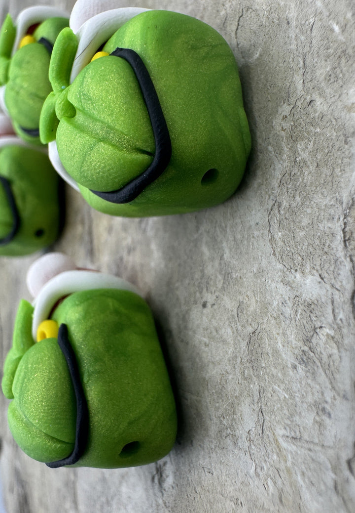 Handmade Polymer Clay Christmas Grinch Beads Sold Per