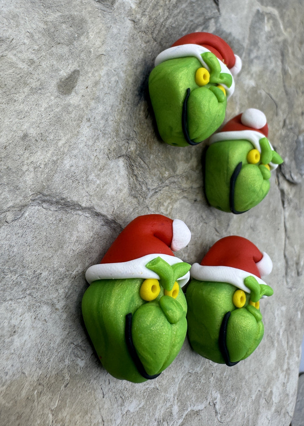 Handmade Polymer Clay Christmas Grinch Beads Sold Per