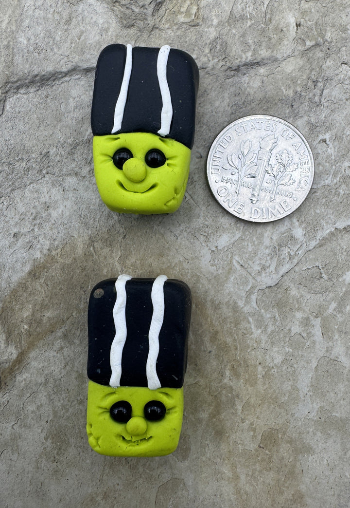 Handmade Polymer Clay Frankenstien Bride Beads Sold Per