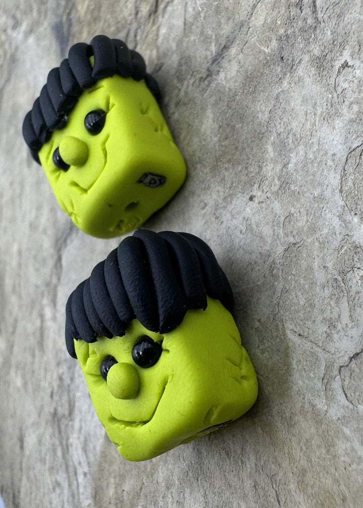 Handmade Polymer Clay Frankenstien Beads Sold Per One Bead