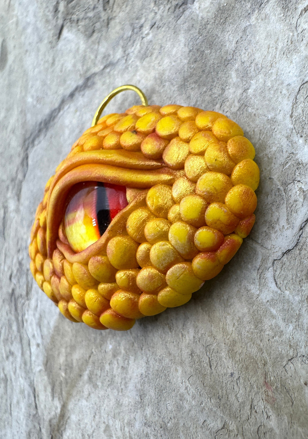 Handmade Polymer Clay Lizzard Eye Pendant 31x40mm - Polymer