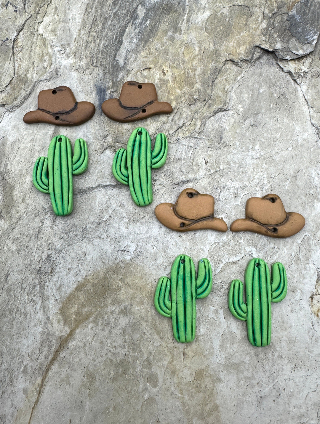 Handmade Polymer Clay Western Earring Set One Pair Two