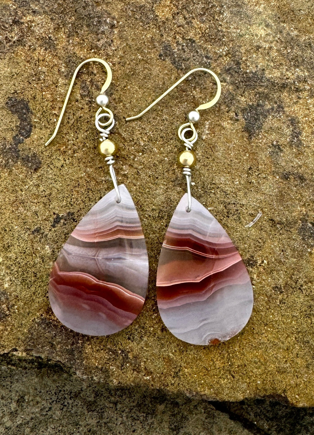 Heidi White Designs Laguna Lace Agate Sterling and 14KtGF