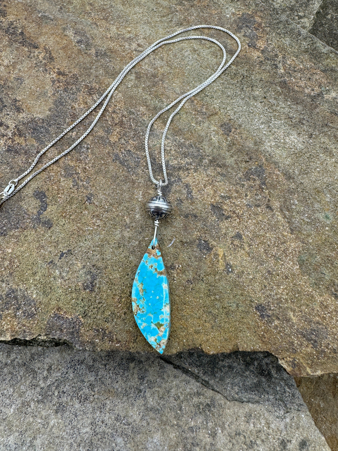 Heidi White Designs Number 8 Turquoise and Sterling Silver