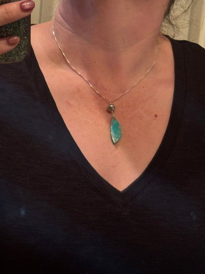 Heidi White Designs Number 8 Turquoise and Sterling Silver