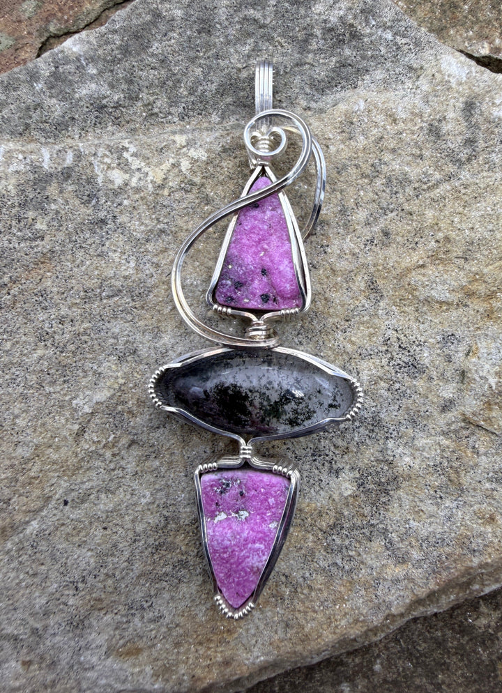 Heidi White Designs Serting Silver Wire Wrapped Pendant