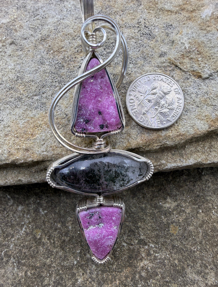 Heidi White Designs Serting Silver Wire Wrapped Pendant
