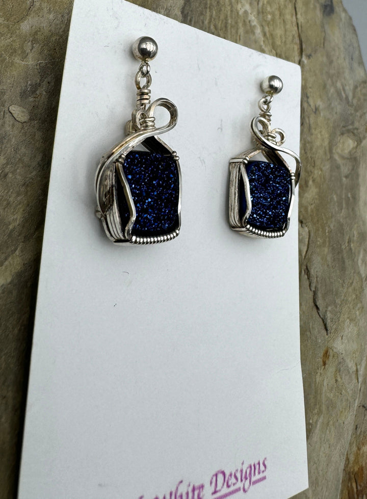 Heidi White Designs Wire Wrapped Blue Titanium Druzy