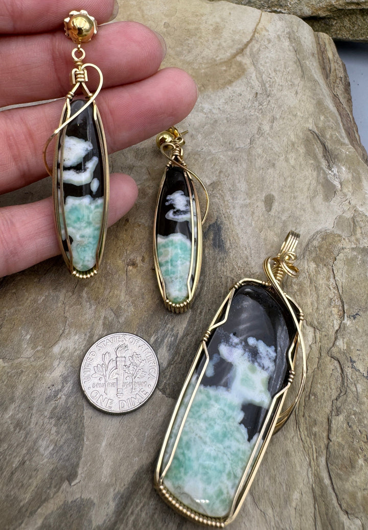 Heidi White Designs Wire Wrapped Opalized Petrified Wood