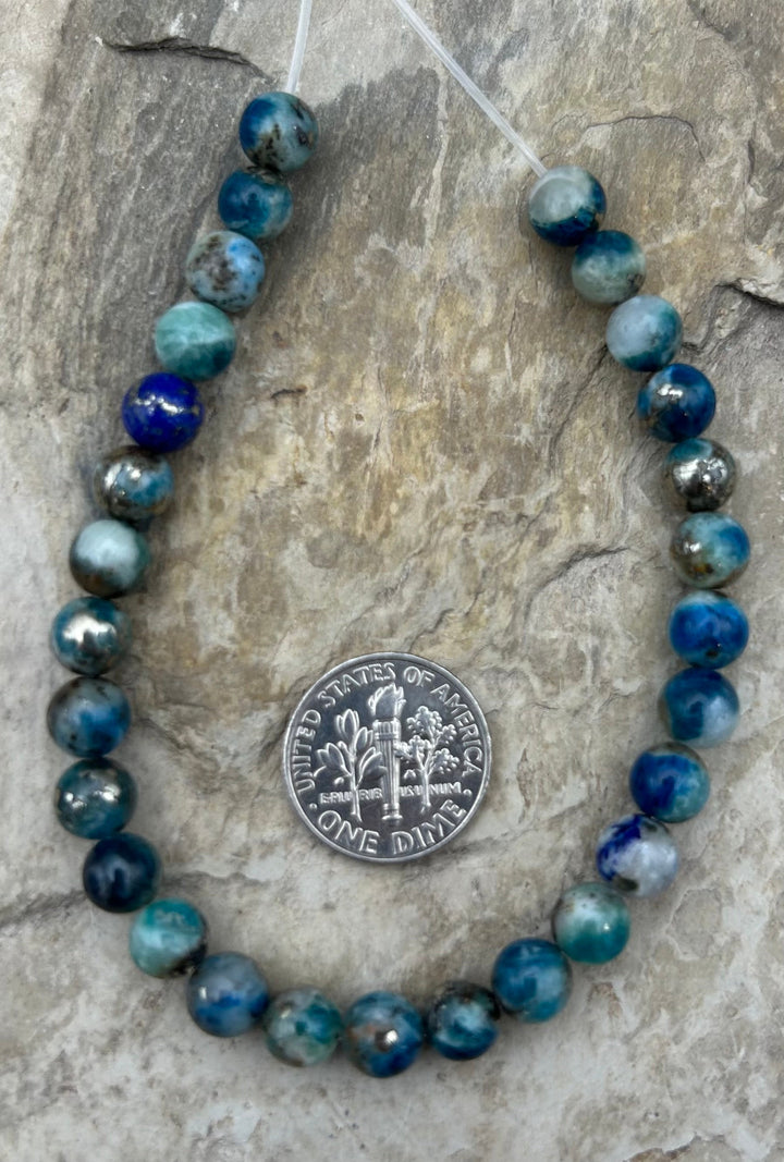 High Grade Hackmanite (Afghanistan) 7mm Round Beads 7 Inch
