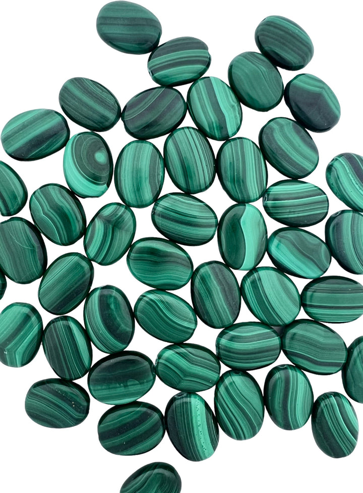 High Pattern Malachite 13x18mm Puffed Oval Beads (pkg of 4