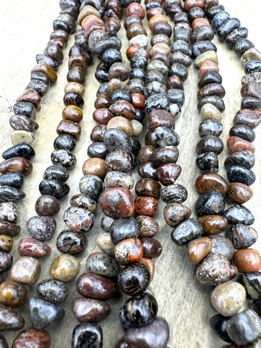 High Pattern Utah Dinosaur Bone5-8mm Nugget Beads 16 inch