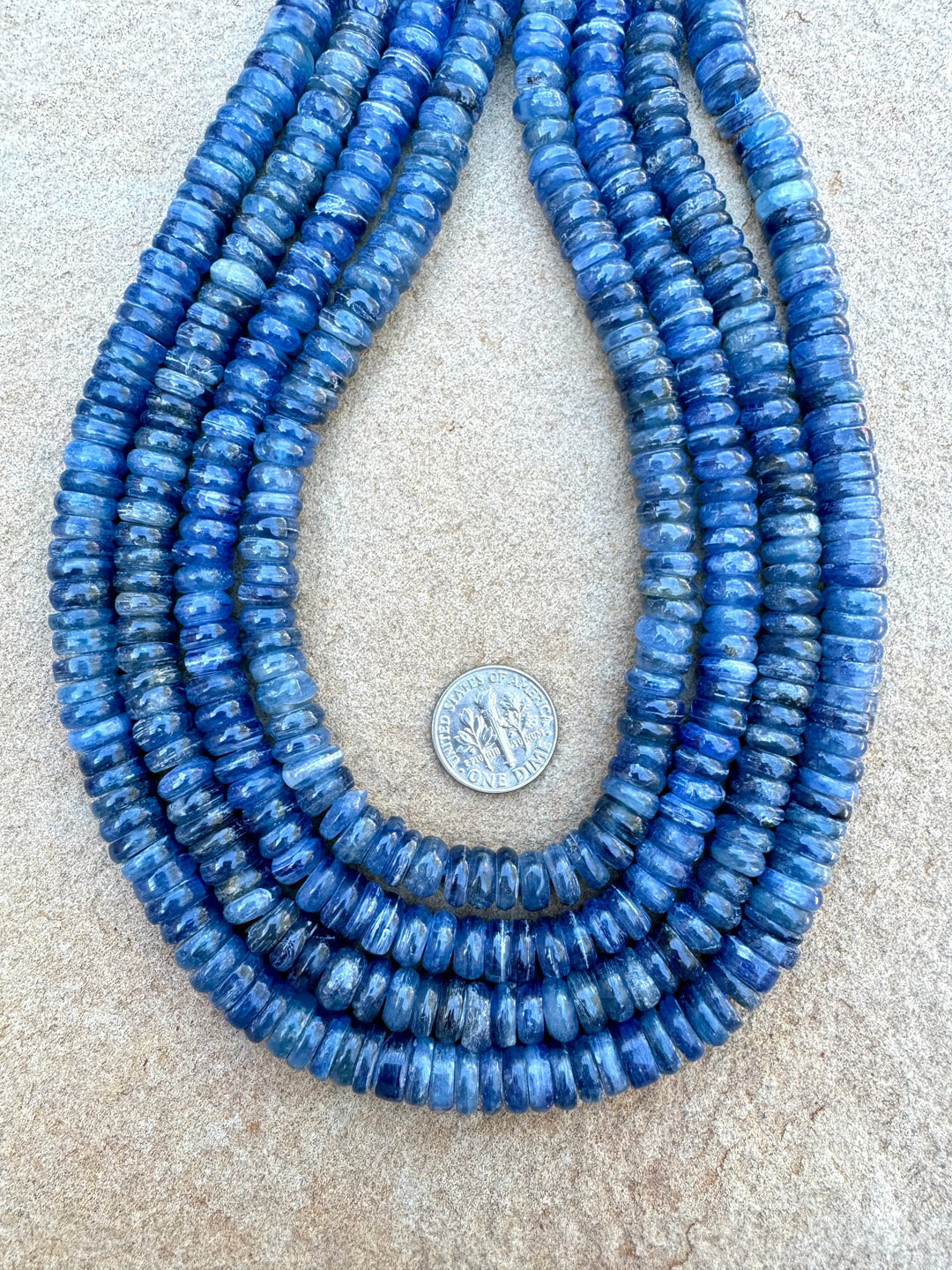 High Quality Blue Kyanite 8mm Wheel Beads 16 inch Strand