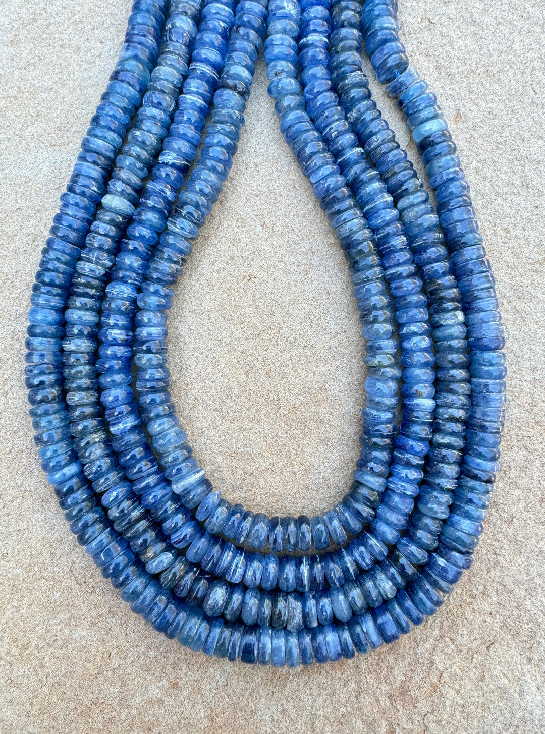 High Quality Blue Kyanite 8mm Wheel Beads 16 inch Strand