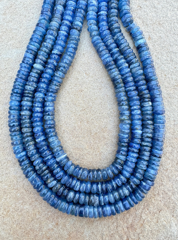 High Quality Blue Kyanite 8mm Wheel Beads 16 inch Strand