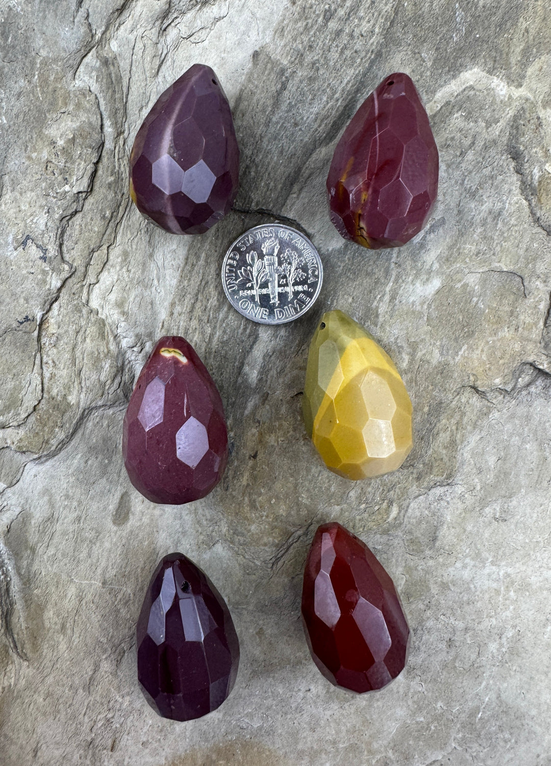 High Quality Mookaite (Australia) LARGE Faceted Briolette