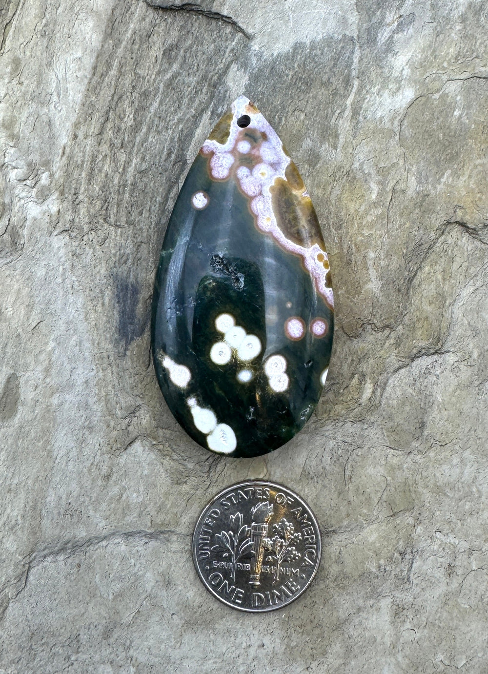 High Quality Ocean Jasper 25x50 Focal Pendant - Ocean Jasper