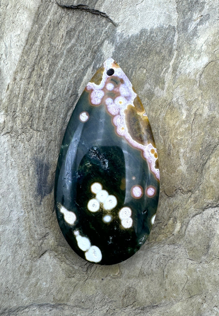 High Quality Ocean Jasper 25x50 Focal Pendant - Ocean Jasper