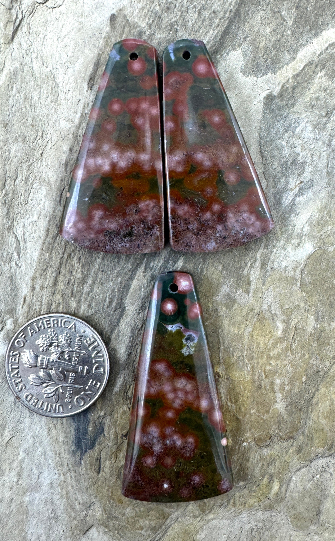 High Quality Ocean Jasper 3 piece set Pendant and Earring