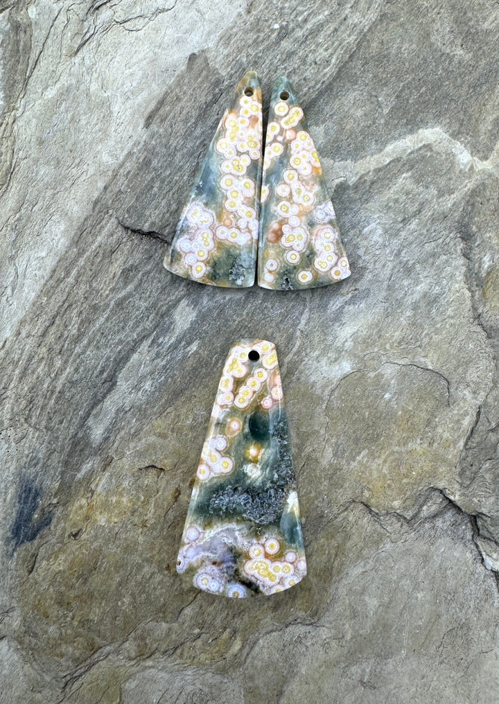 High Quality Ocean Jasper 3 piece set Pendant and Earring