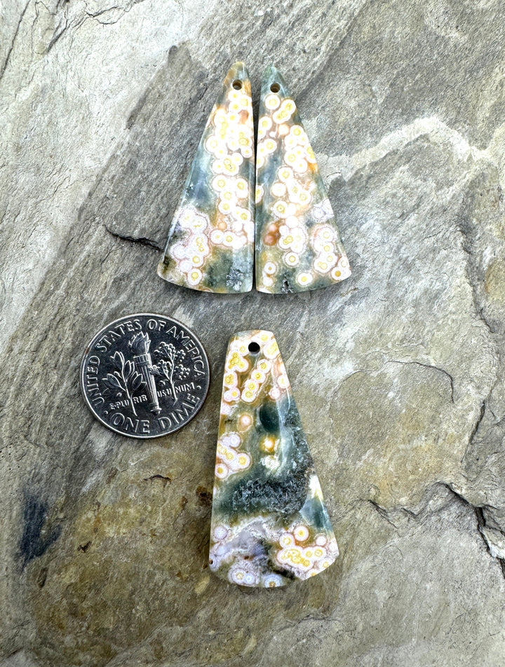 High Quality Ocean Jasper 3 piece set Pendant and Earring