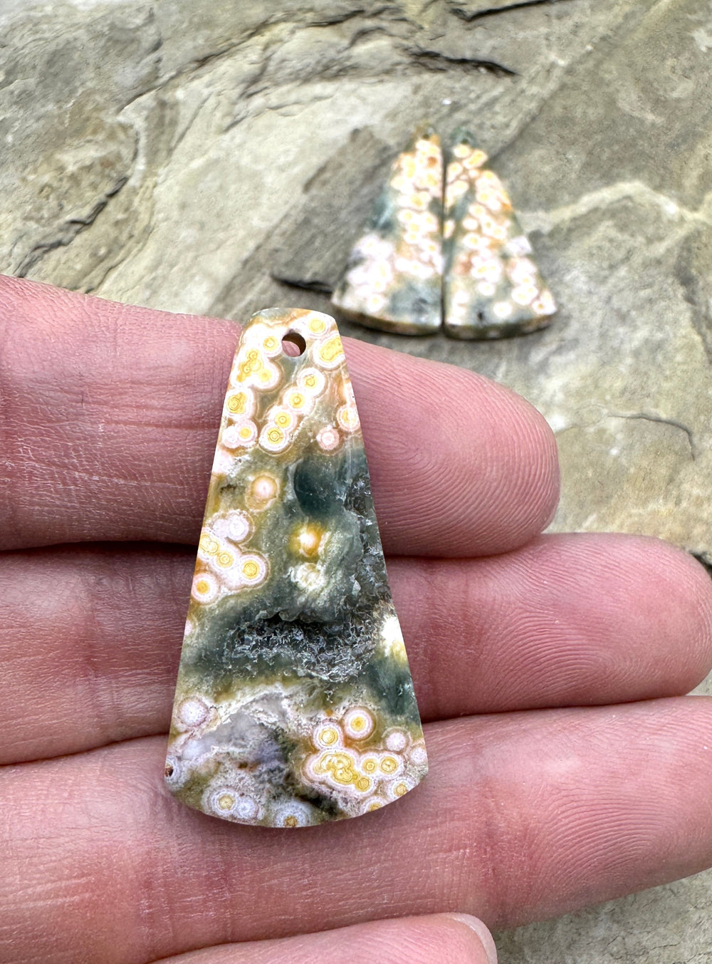 High Quality Ocean Jasper 3 piece set Pendant and Earring