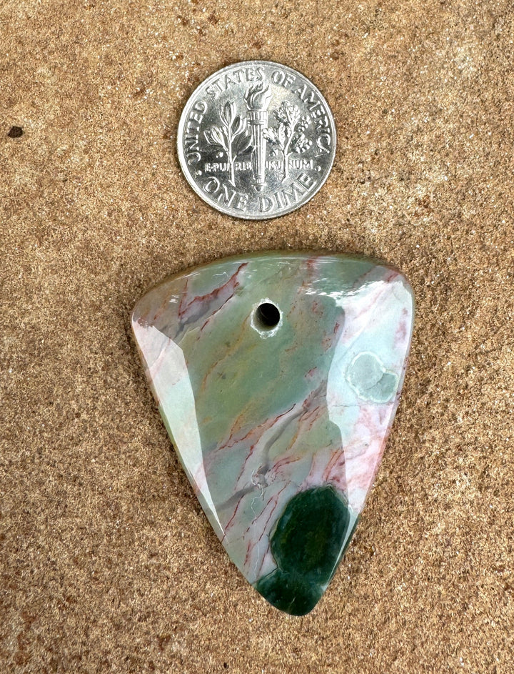 High Quality Ocean Jasper 30x38 Focal Pendant Large Hole