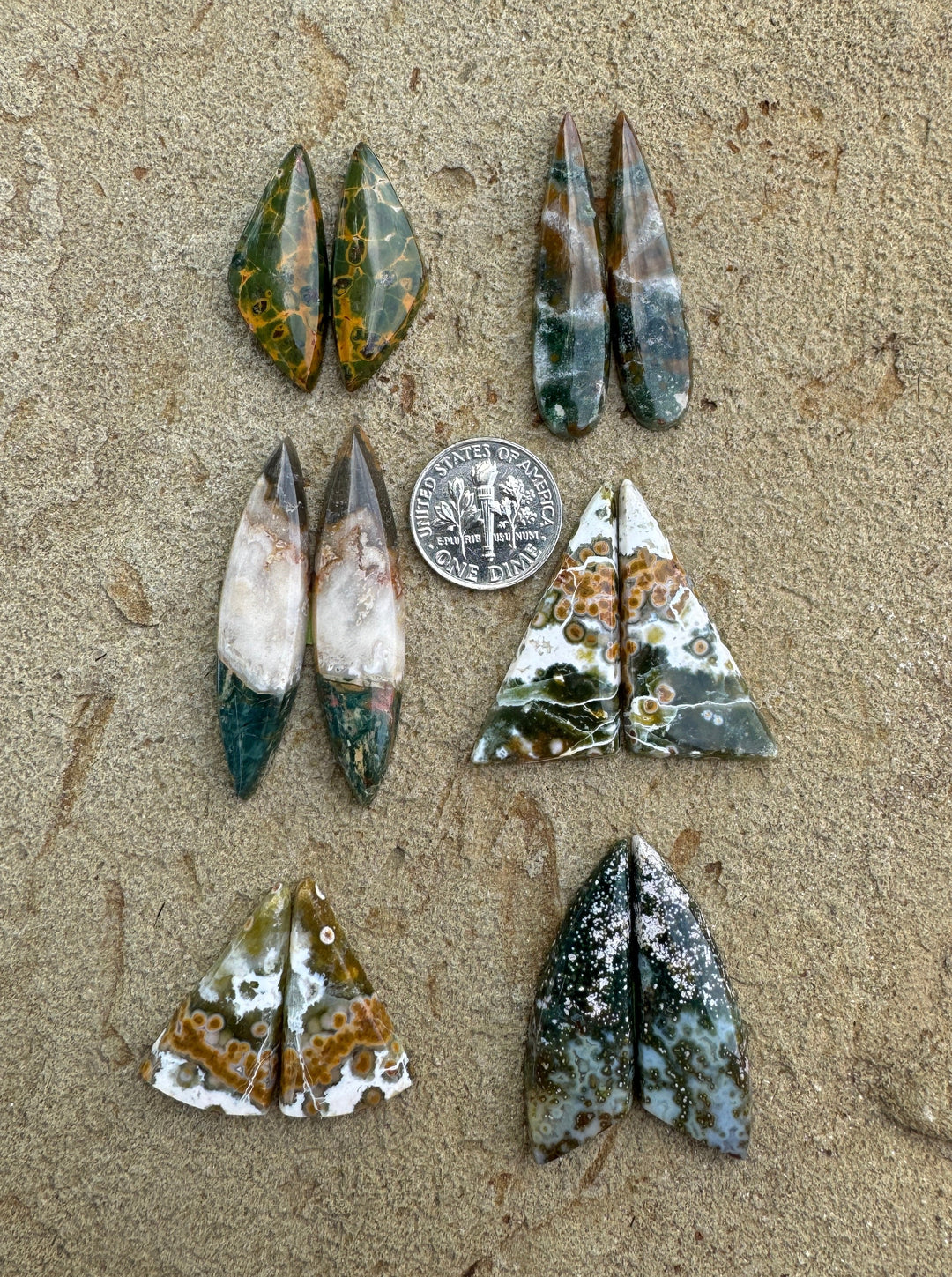 High Quality Ocean Jasper Cabochon Pairs (Select One Pair)