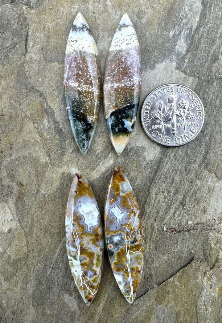 High Quality Ocean Jasper Cabochon Pairs (Select One Pair)