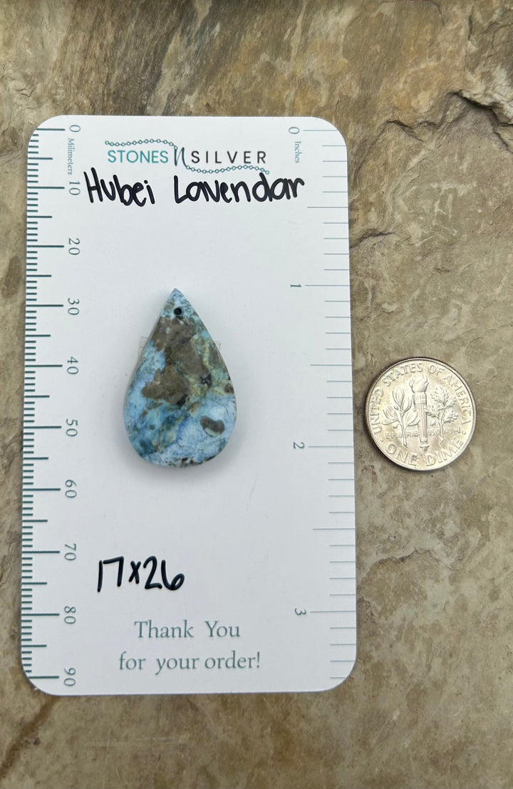 Hubei Lavender Turquoise (China) Focal Pendant Bead 17x26mm