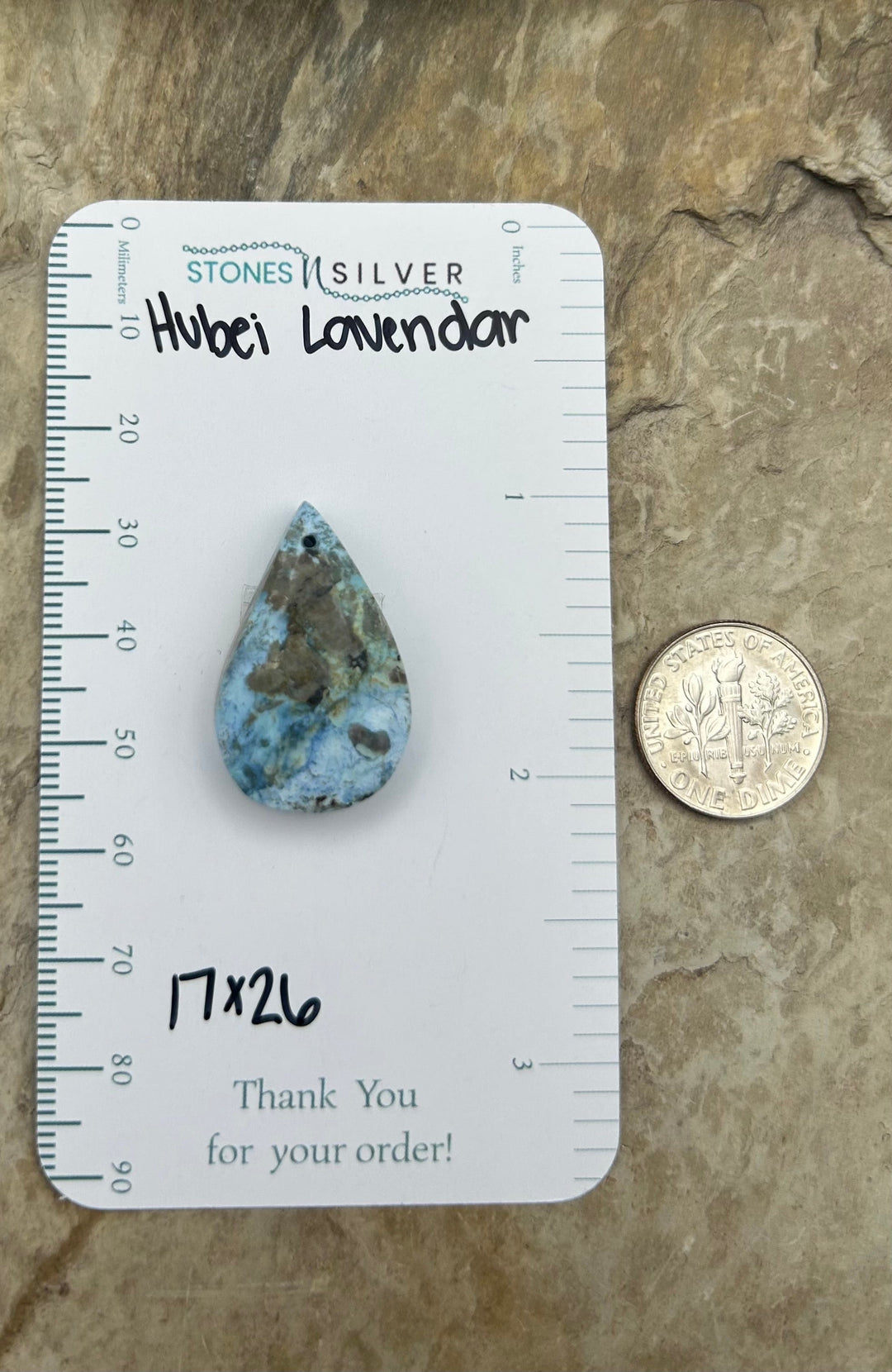 Hubei Lavender Turquoise (China) Focal Pendant Bead 17x26mm