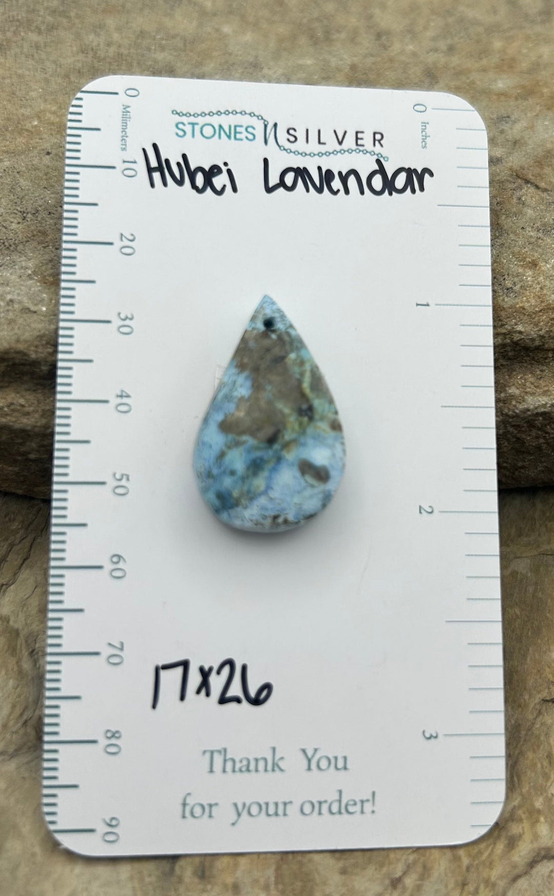 Hubei Lavender Turquoise (China) Focal Pendant Bead 17x26mm