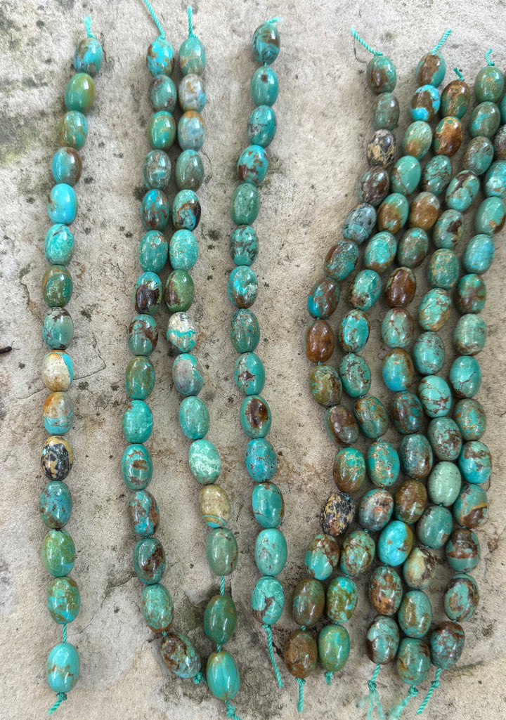 Hubei Turquoise (China) 10x14mm Oval Shaped Beads (8 inch