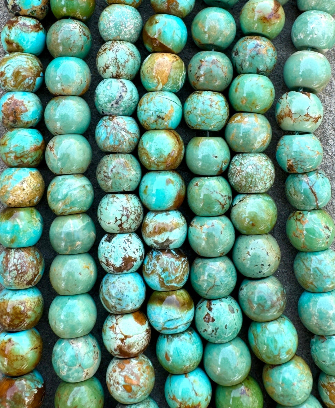 Hubei Turquoise (China) 10x8mm Drum Shaped Beads (8 inch