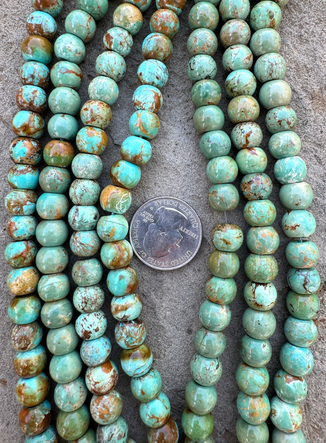 Hubei Turquoise (China) 10x8mm Drum Shaped Beads (8 inch