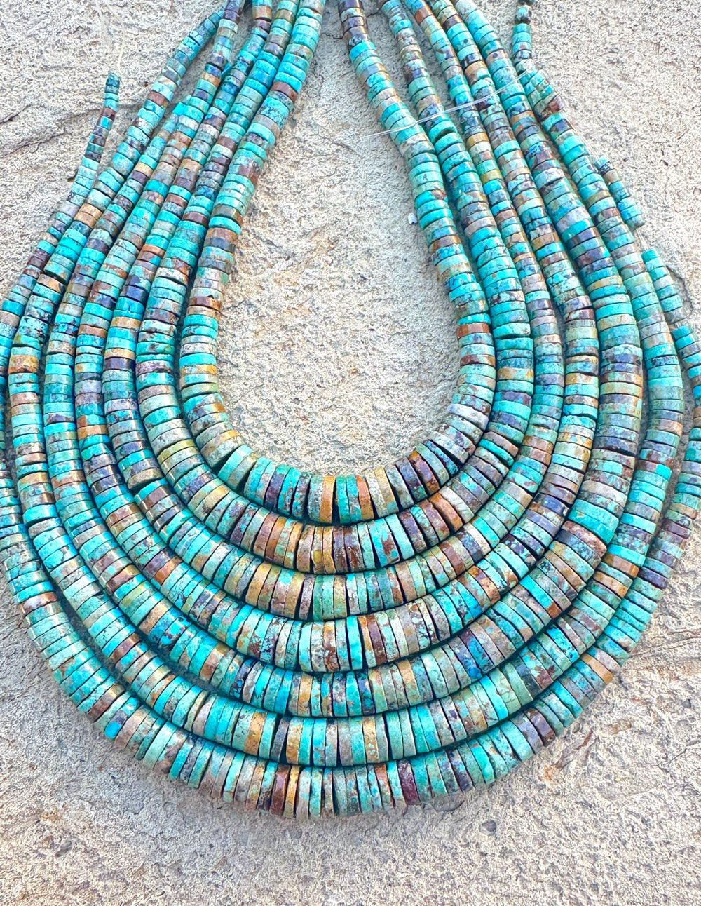 Hubei Turquoise (China) 2-9mm Graduated Heishi 16 inch