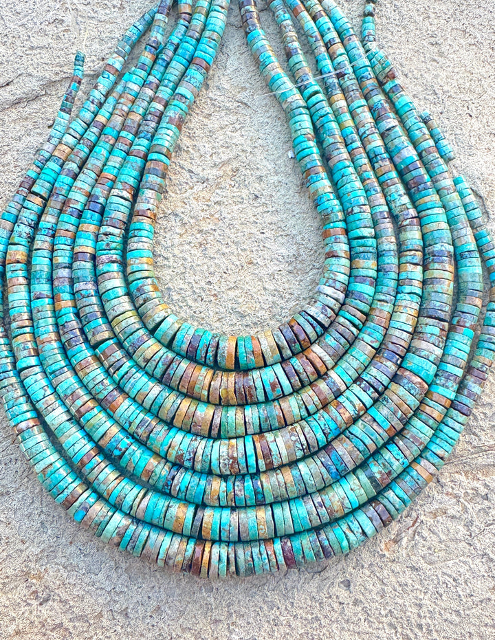 Hubei Turquoise (China) 2-9mm Graduated Heishi 16 inch