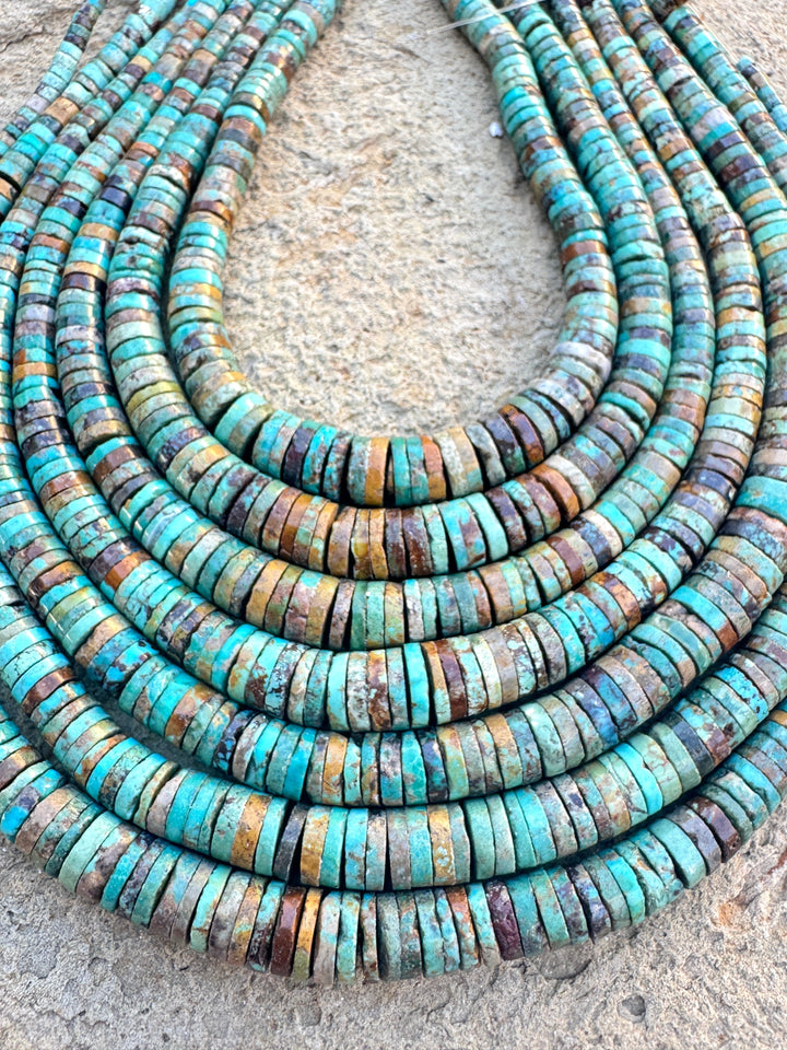 Hubei Turquoise (China) 2-9mm Graduated Heishi 16 inch