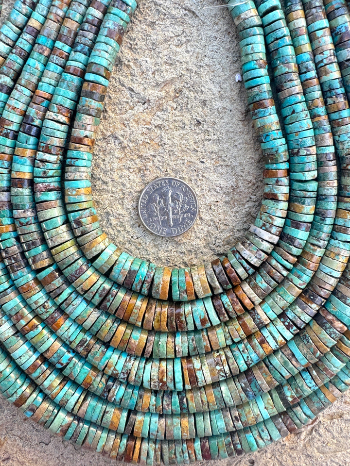 Hubei Turquoise (China) 2-9mm Graduated Heishi 16 inch