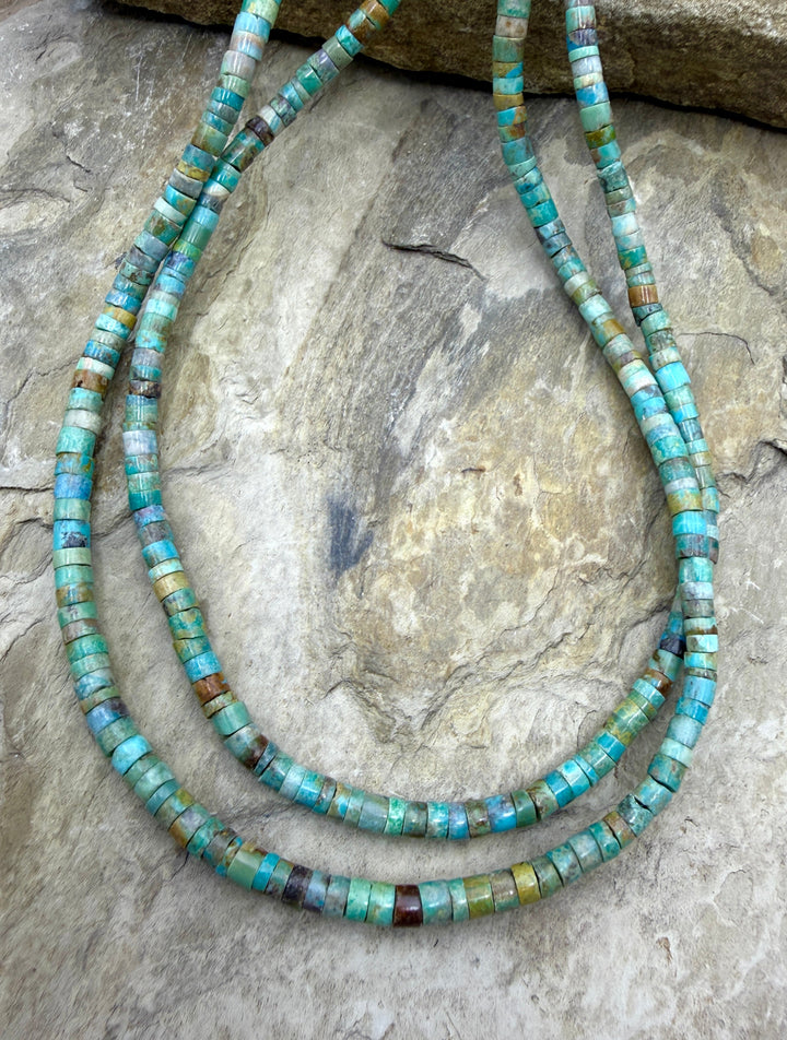Hubei Turquoise (China) 4mm Heishi Beads 16 Inch Strand
