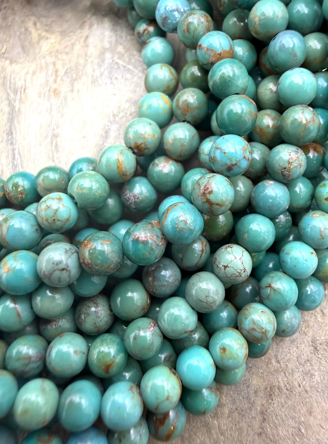 Hubei Turquoise (China) 4mm Round Beads 16 Inch Strand