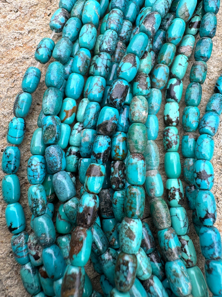 Hubei Turquoise (China) 4x6mm Barrel Shaped Beads (16 inch