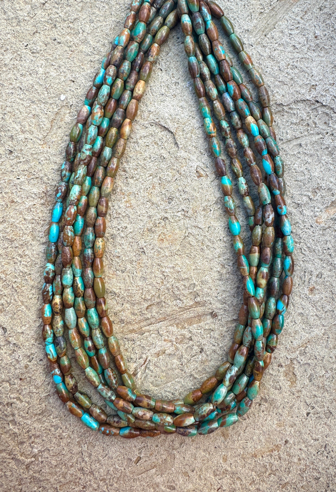 Hubei Turquoise (China) 4x7mm Rice Shaped Beads 16 inch