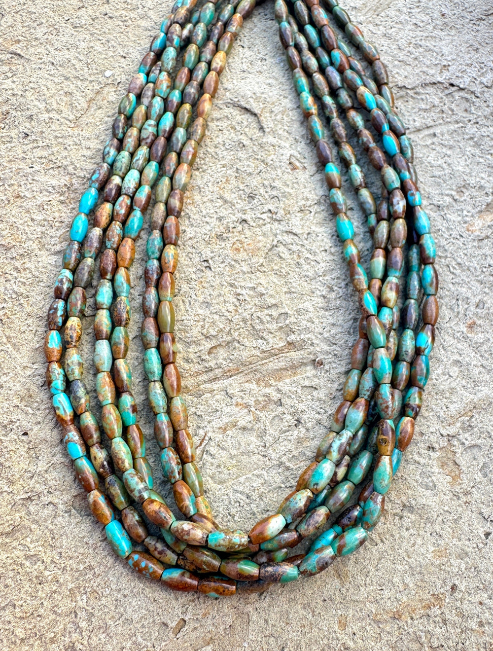 Hubei Turquoise (China) 4x7mm Rice Shaped Beads 16 inch