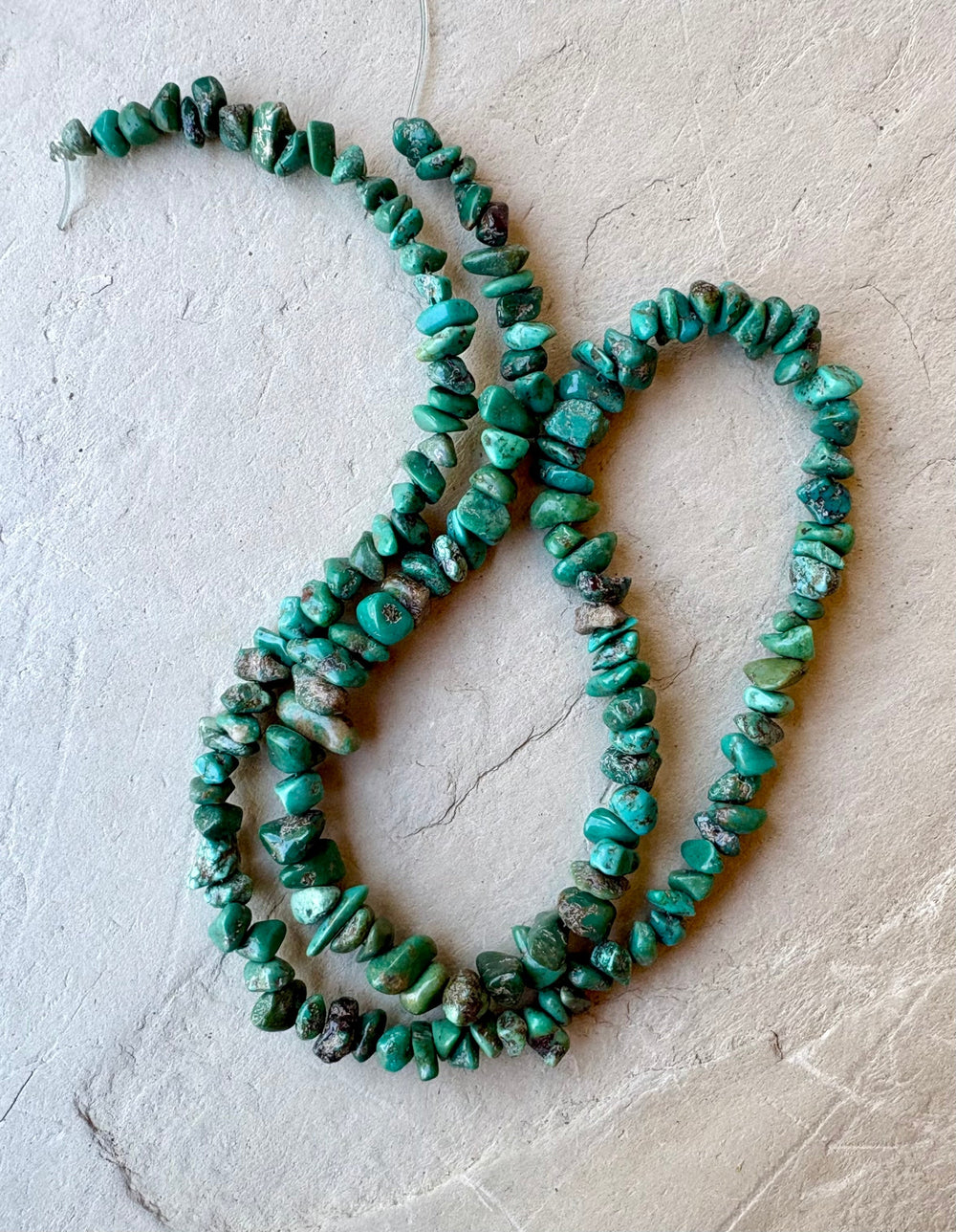 Hubei Turquoise (China) 5-6mm chip beads 16 inch strand